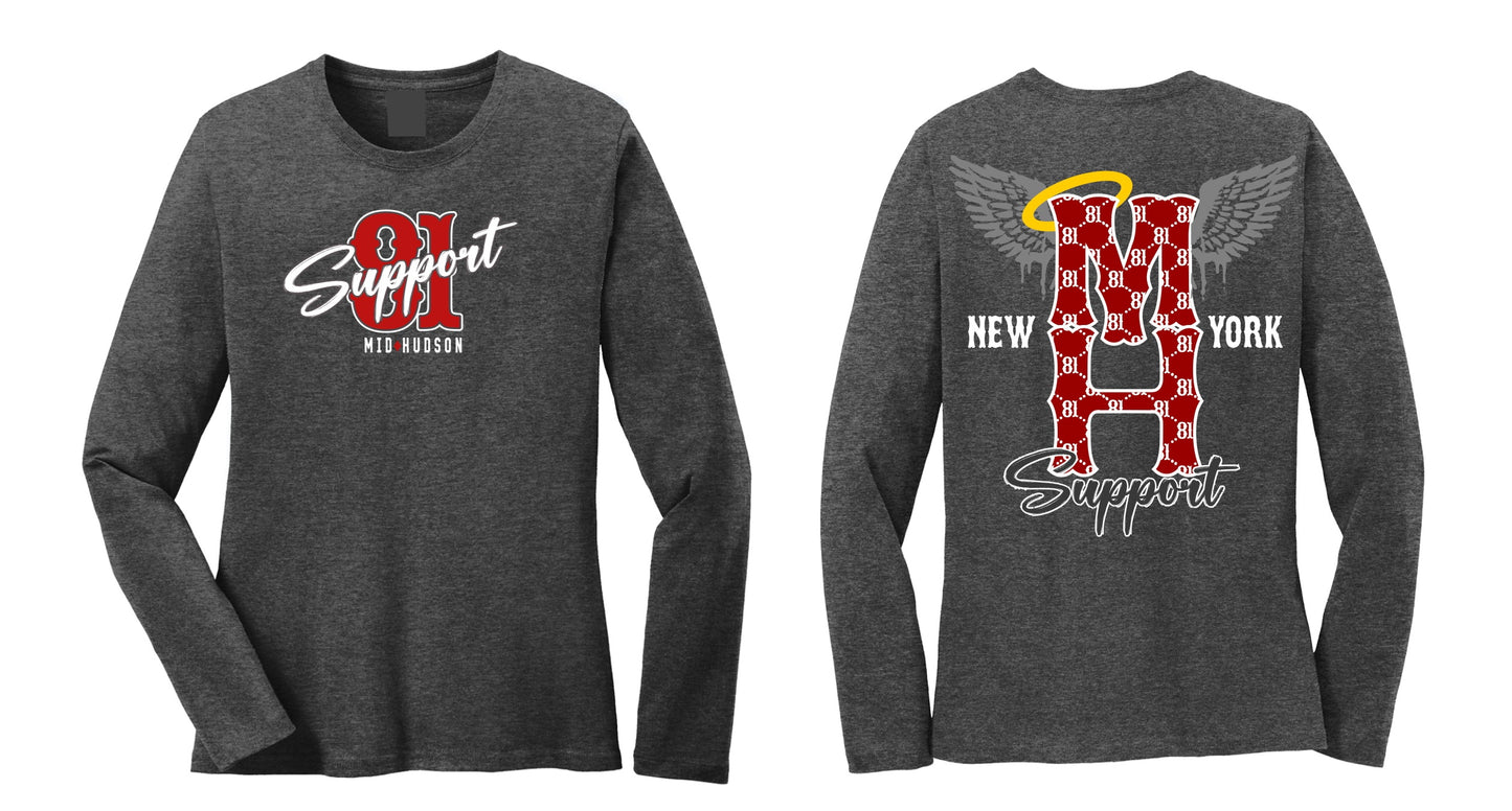 .Women's Long Sleeve Gray MH Wings