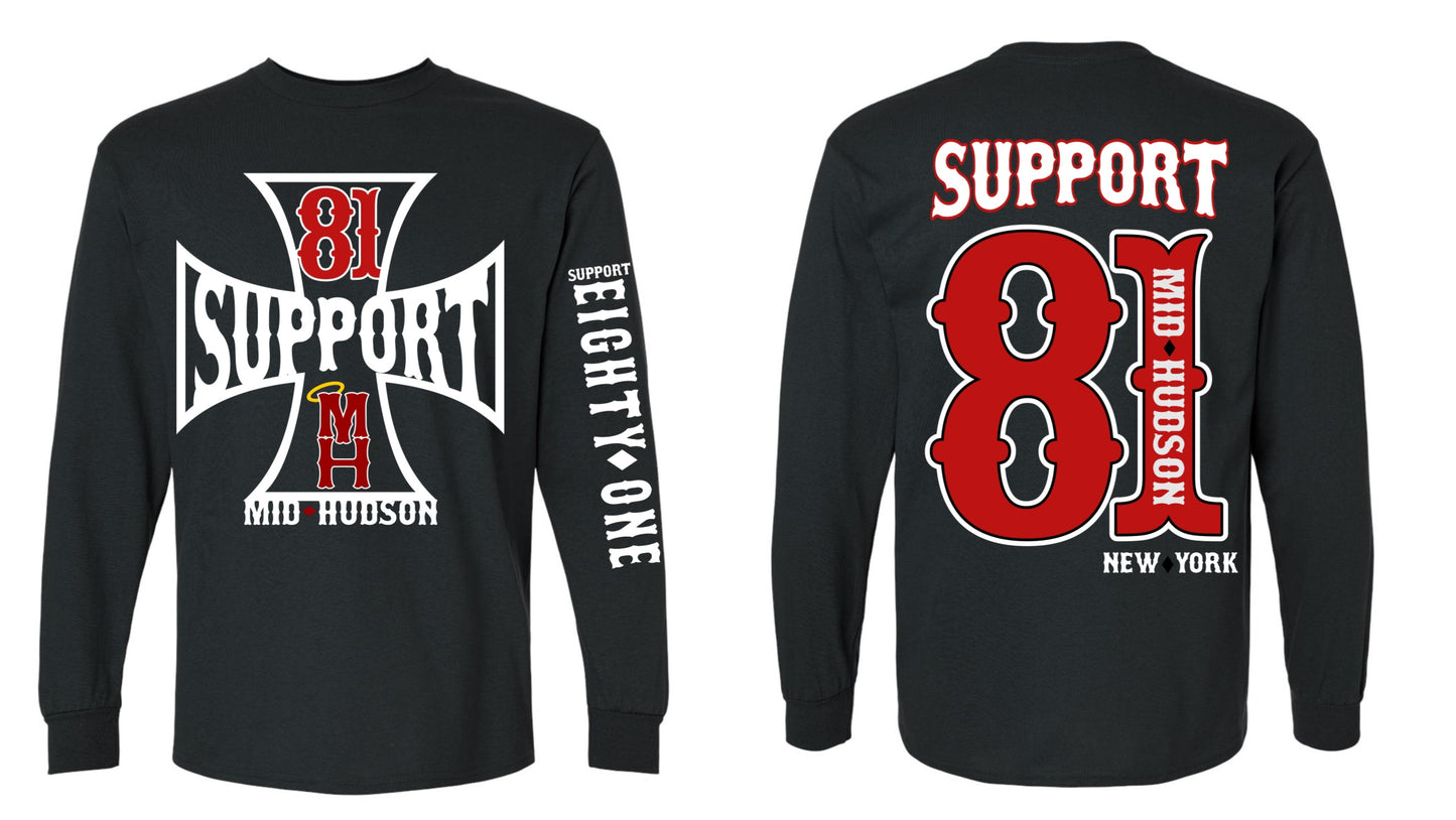 Men's Black Long Sleeve Iron Cross