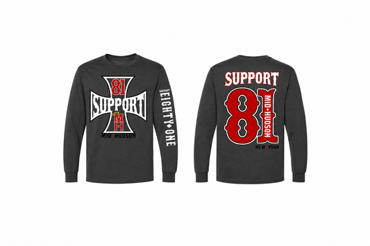Men's Charcoal Long Sleeve Iron Cross