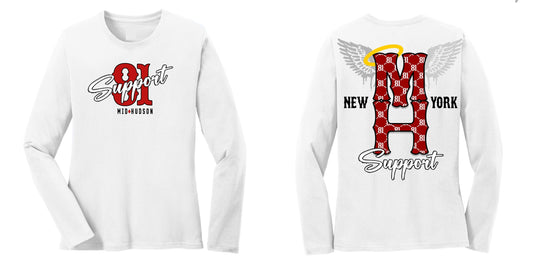 .Women's Long Sleeve White MH Wings